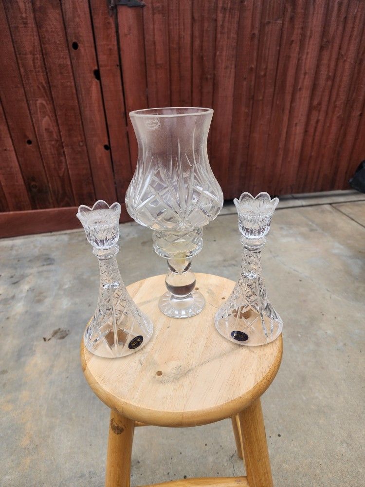 Crystal Candle Holder Set
