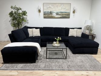 Black Living Spaces Sectional Couch - Delivery Available