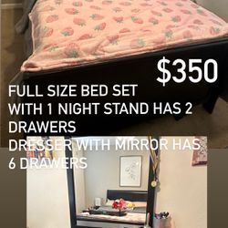 Full size black bed set 
