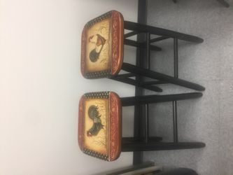 Hand painted custom bar stools