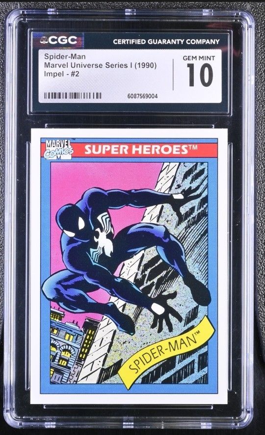 Marvel Universe Impel 1990 #2 Spider-man (Black Suit) GEM MINT 💎 10.0