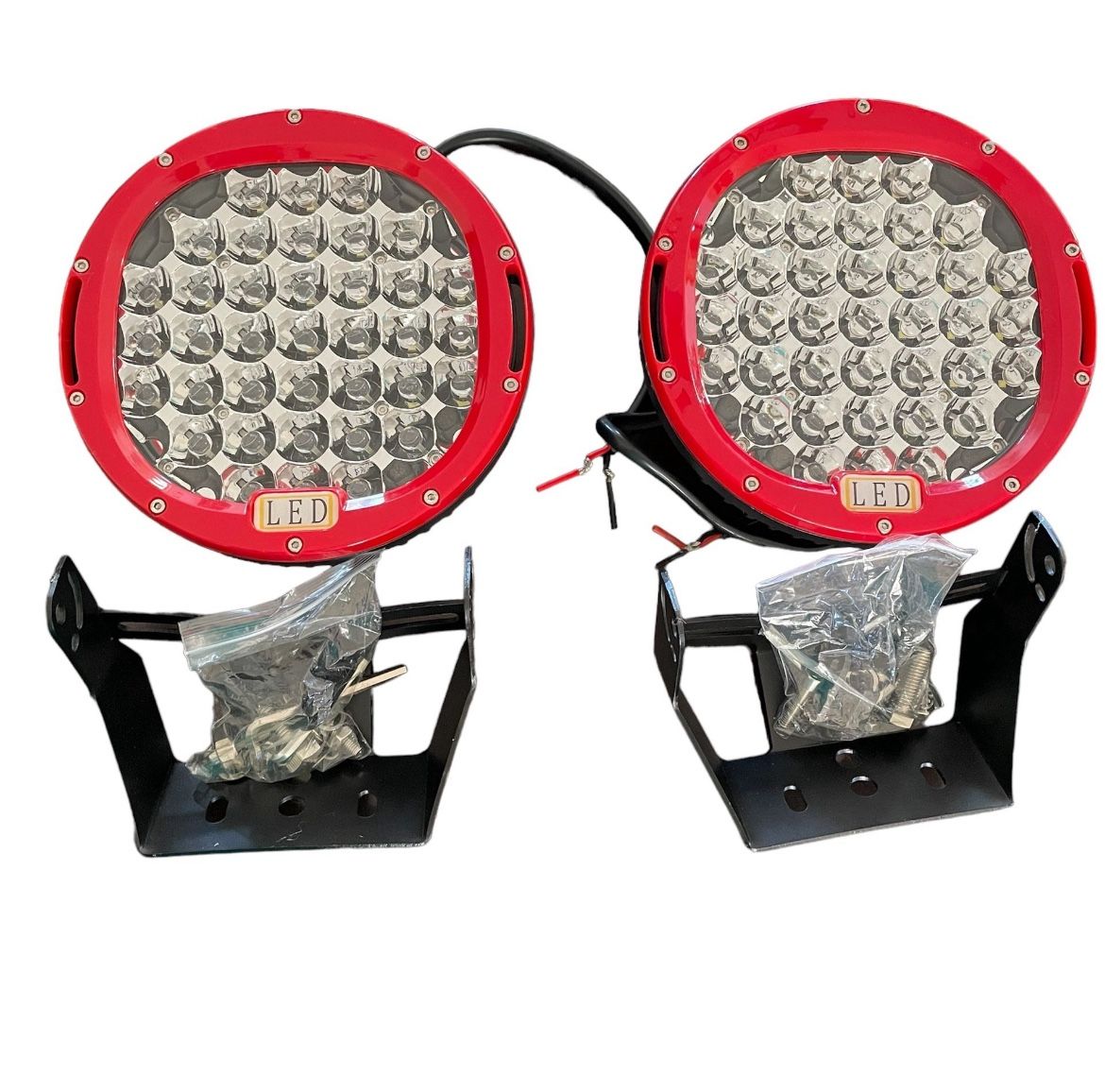 Nilight 9-Inch 185W Red Round Spot LED Light (Pair)