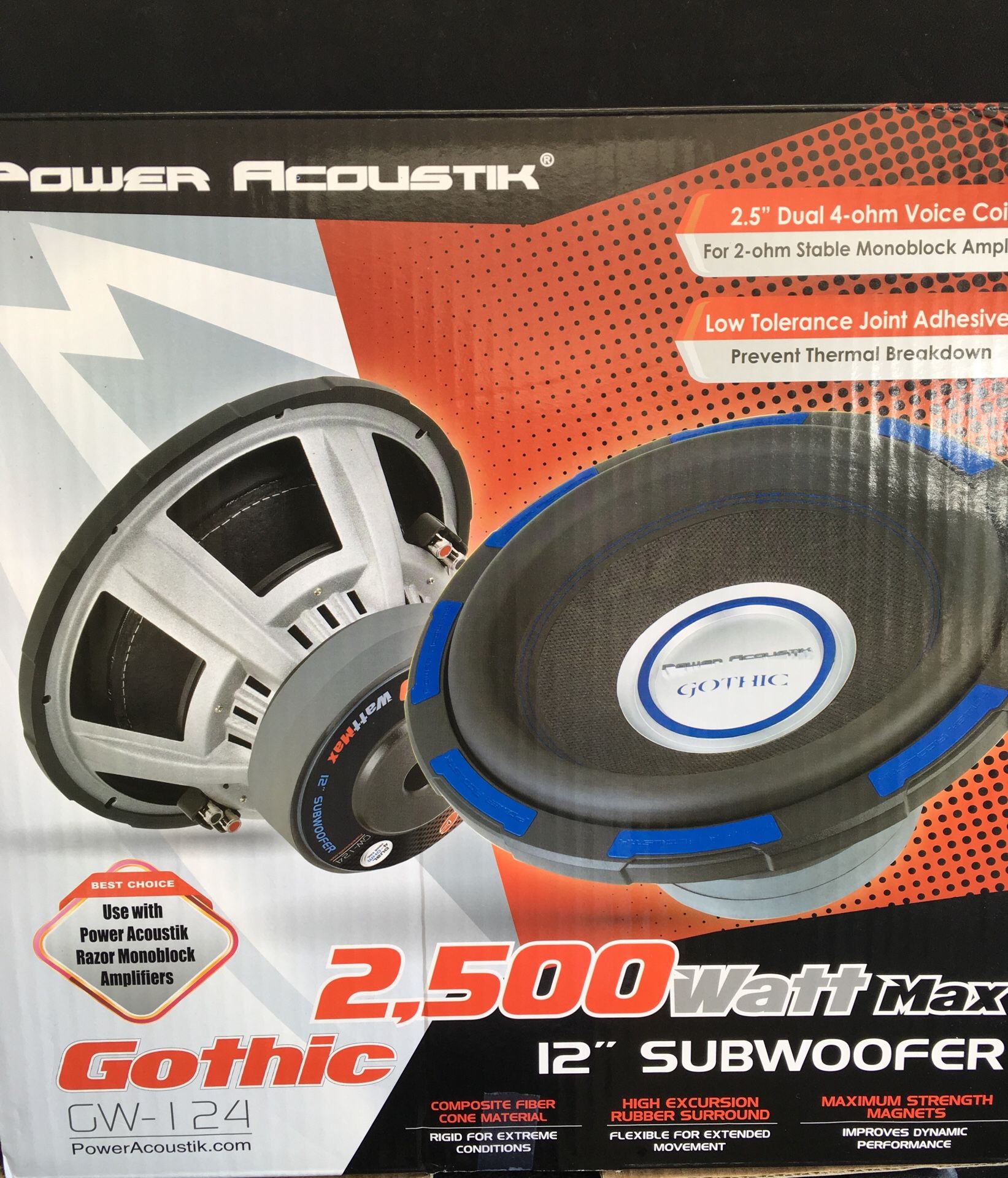 Power Acoustic 2500 watt 12” subwoofer