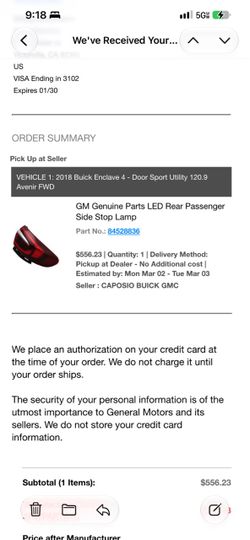GM Genuine Parts LED Rear Passenger Side Stop Lamp