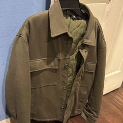 Zara Olive Green Utility Jacket – Size M
