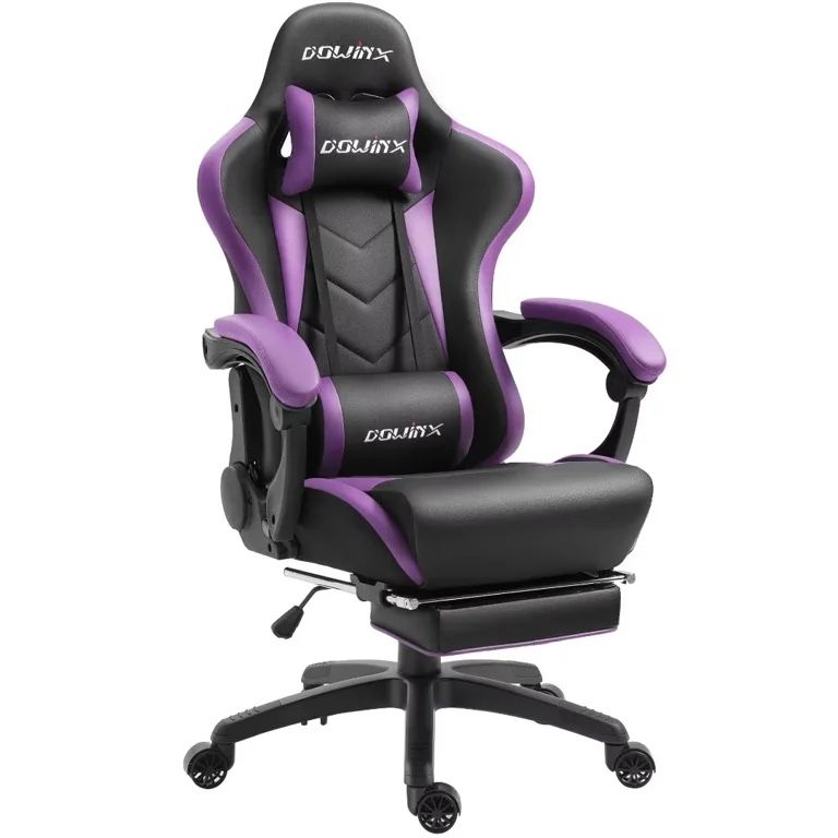 K-Gaming Chair Ergonomic Racing Style Recliner with Massage Lumbar Support, Office Armchair for Computer PU Leather E-Sports Gamer Chairs with Retract
