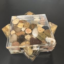 4 Pieces Rock Coasters With Holder