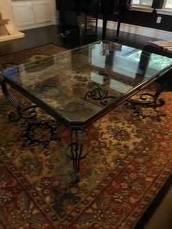 Iron And Glass Coffee Table