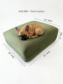Thick Cushion Dog Bed 30” x 24” Elevated Pet Cushion Bed - green