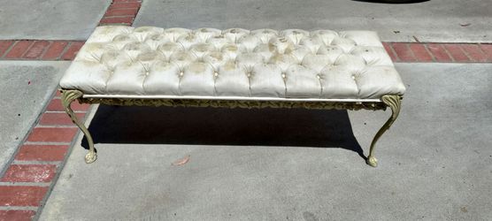 Vintage Hollywood Regency Style Tufted Bench — Project Piece