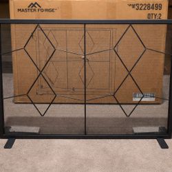 NEW Set of 2 Master Forge "Nordic" Diamond Fireplace Screens