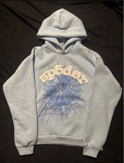 Sp5der Web Hoodie Light Blue