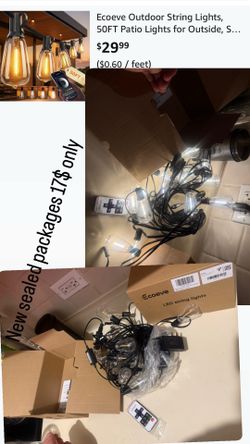 Outdoor String Lights, 50FT Patio Lights for Outside, Smart App & Remote Control with Timer, Dimmable with 4 Scene Modes, Warm White Waterproof LED Bu