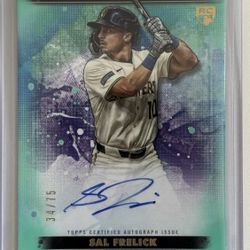 SAL FRELICK 2024 TOPPS INCEPTION ROOKIE AUTOGRAPH AQUA RC AUTO /75