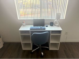White Office Desk & Chair