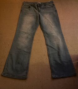 Light Blue Bootcut Jeans Low Rise Stretch Denim