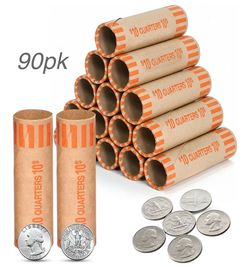 Quarter Coin Roll Wrappers 90-Pack
