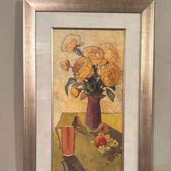 Framed ‘Butter peonies’ Art Work