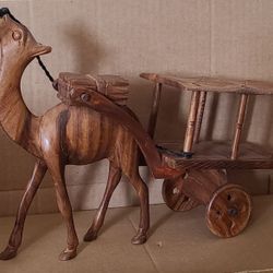 Wooden  Handcrafted  Camel Sculpture. 