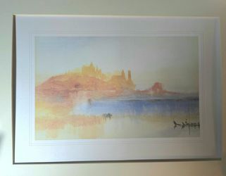 Landscape by Joseph Mallord William Turner 16x20" Framed & Mated in VG condition