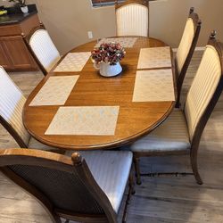 Solid Wood Dining Table Set with 6 Chairs – $150 (Excellent Condition)