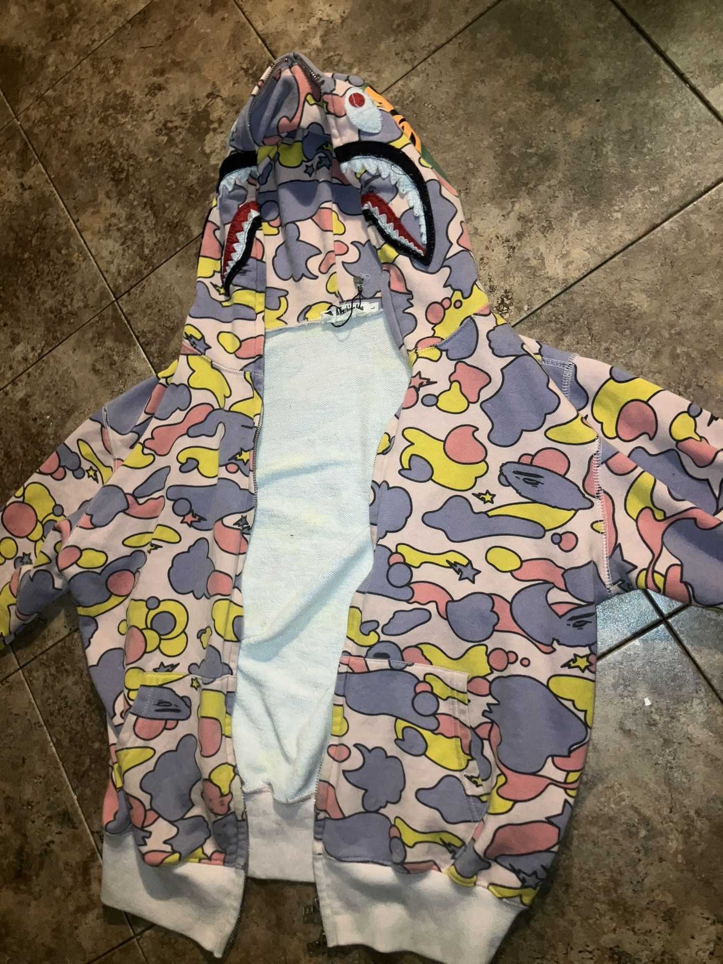 Pink bape multi color camo hoodie