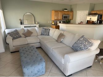 Living Spaces White Sectional