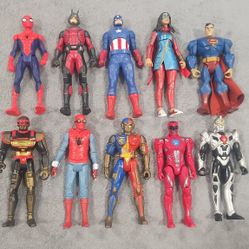 10 Fuguras De Super Héroes. 