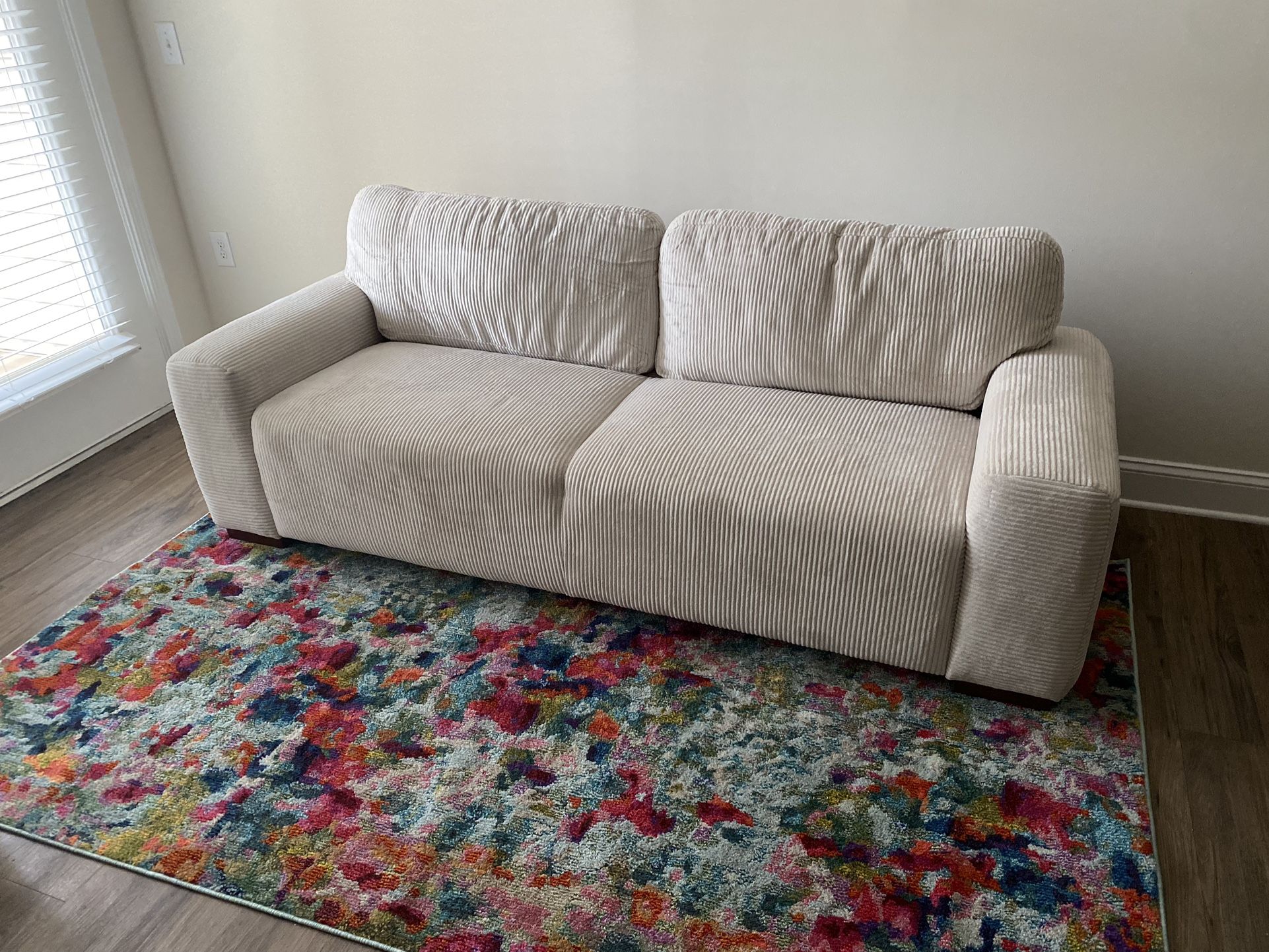 3 Seater Corduroy Couch - Beige
