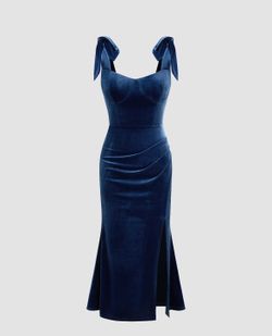 Blue Velvet Holiday Dress