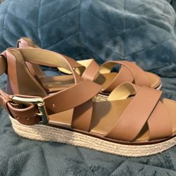 Michael Kors Brown Leather Sandals