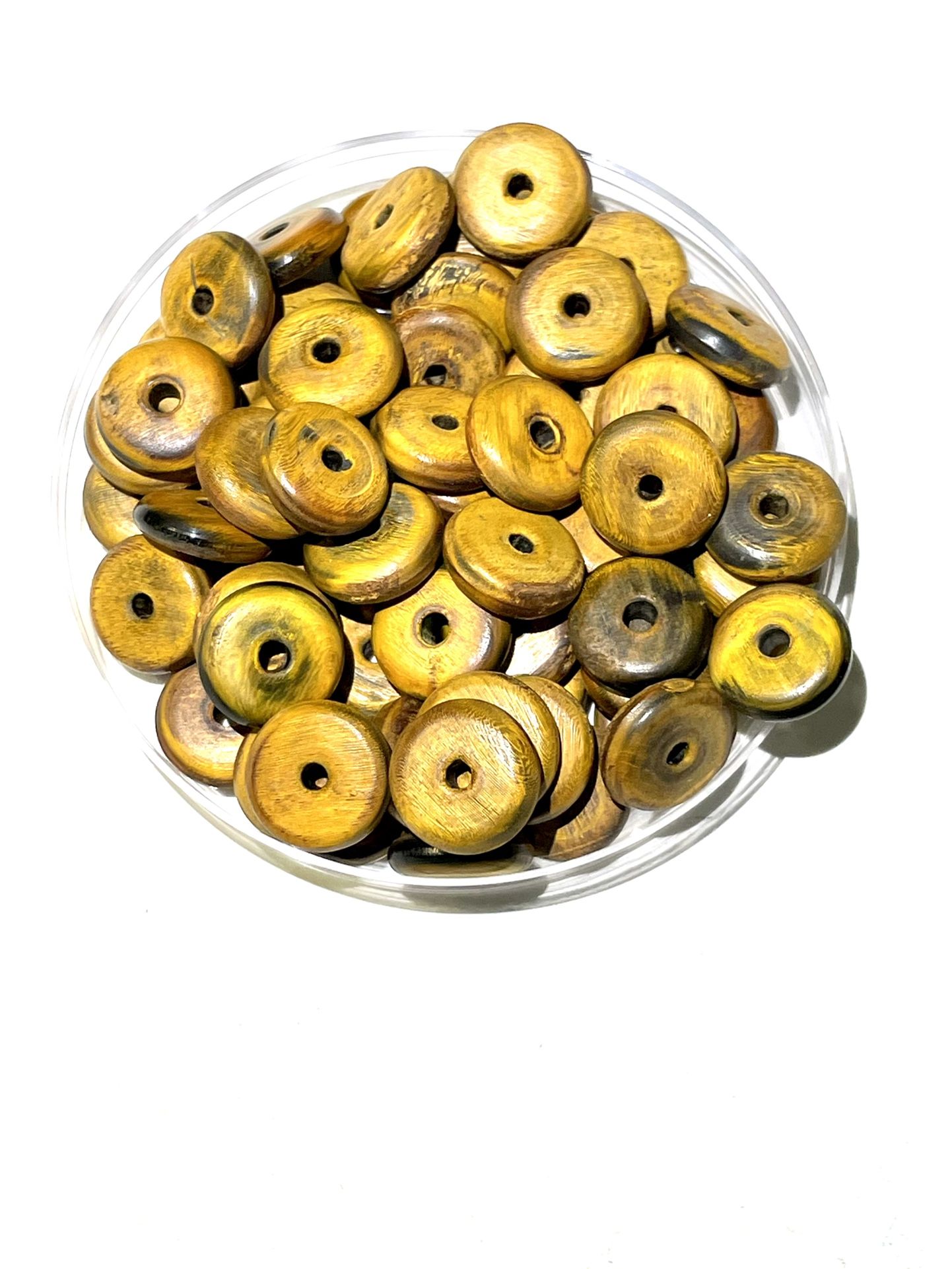 Lot Of Ethnic Wood Disc Beads
