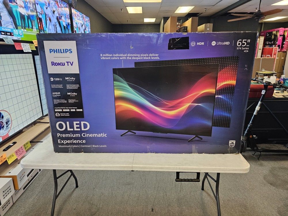 PHILLIPS 65 INCH OLED TV'S IN STOCK 120HZ DOLBY VISION ROKU W/WARRANTY - PAYMENT PLANS