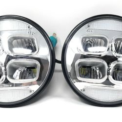 7" Headlights Led For Jeep Trucks Cars Scout Universal