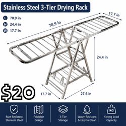 [NEW] 71" Foldable Drying Rack Stainless Steel