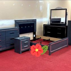 Brand New 💥 Gray Queen Size Bedroom Set Of 6 Pieces / Bedroom Furniture 