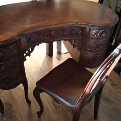Vintage Vanity Desk with Chair