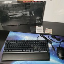 New RedThunder K10 Wired Gaming Keyboard and Mouse and Wrist Rest Combo, RGB Backlit, Mechanical Feel Anti-ghosting Keyboard + 7D 7200 DPI Mice+Soft L