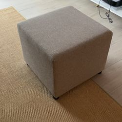 Light Grey Square Ottoman