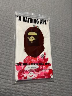 Bape pink camo white t shirt 3XL