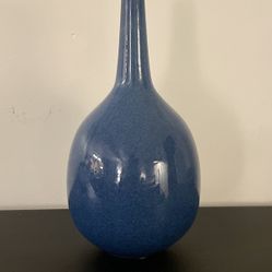 West Elm Retro Ceramic Blue Vase