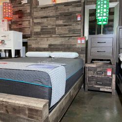 Multi Grey Queen Panel Bed, Multi Grey Color, SKU#10B200Q