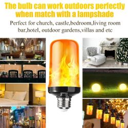  Upgraded LED Flame Light Bulbs, 4 Modes Flickering Light Bulb with Upside Down Detection