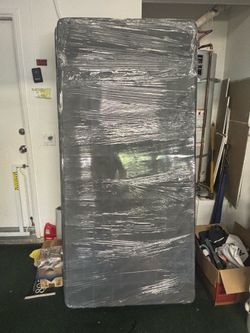 King bed metal frame and box springs $75