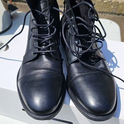 Boots - Men's Leather Black Boots By ALDO