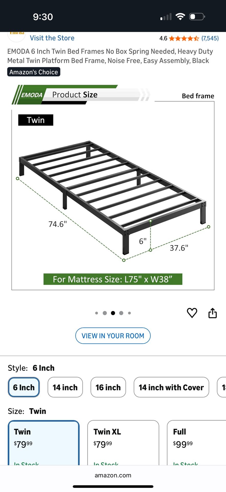 Bed frame twin