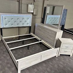 New In Boxes Beige 4pc. Queen Bedroom Set 
