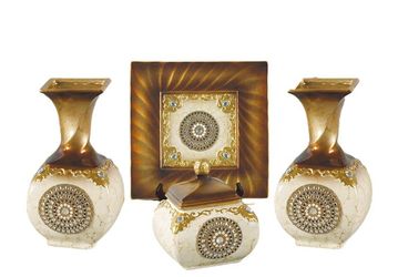 4-Piece Gold & Ivory Decor Set
