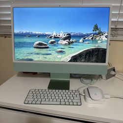 Apple iMac 24-inch M1 2021 Green 8GB RAM 494GB Magic Keyboard & Mouse!