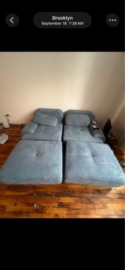 Blue modular modular sofa pick up bushwick